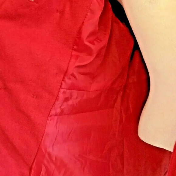 AEROPOSTALE Women Button Down Fully Lined Collar Hoodie Red Coat Jacket Sz Large - Picture 9 of 12